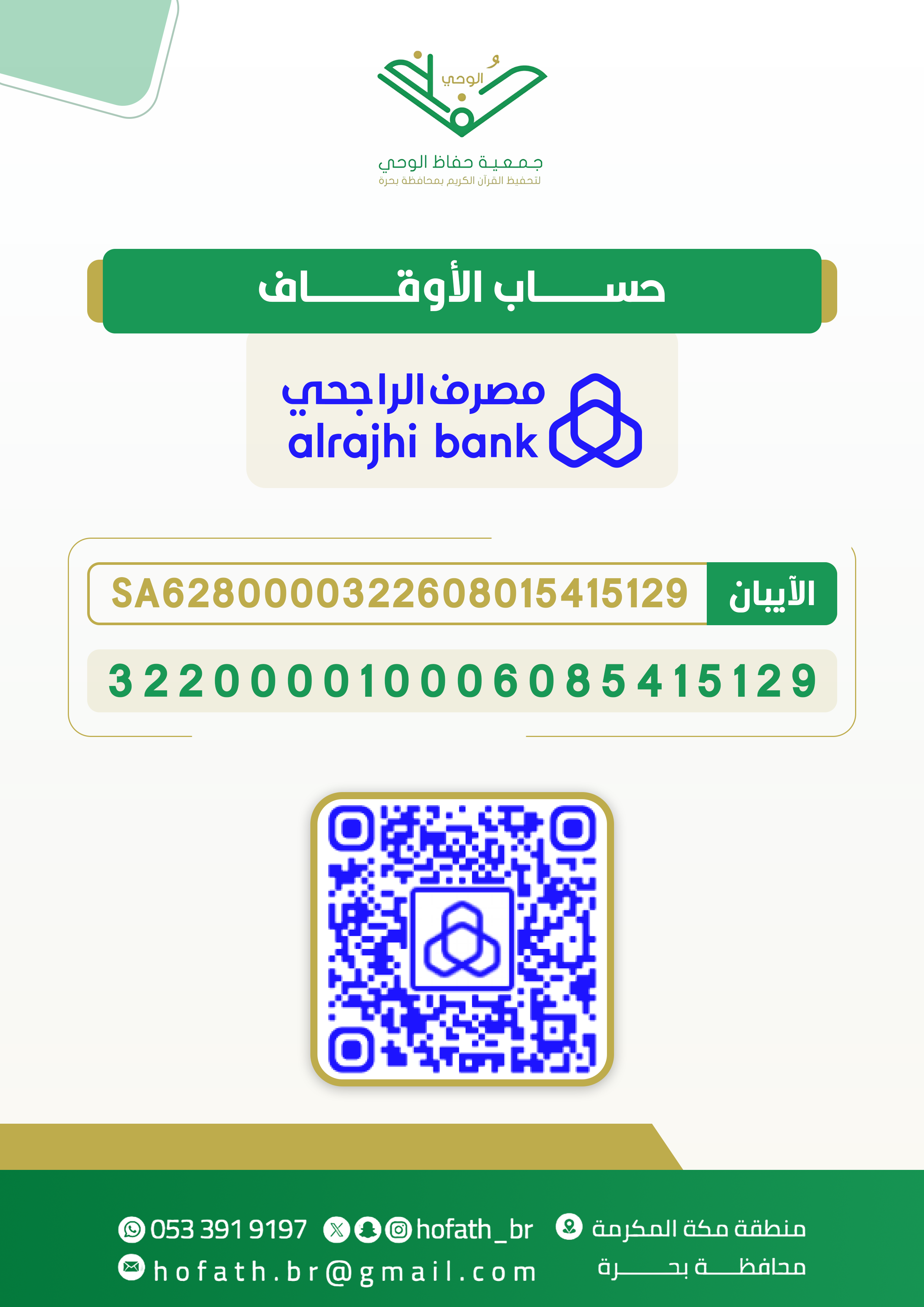 شهادة آيبان حساب الأوقاف